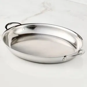 Hestan Provisions Stainless Steel Large Clad Oval Roaster - 17.5 x 14