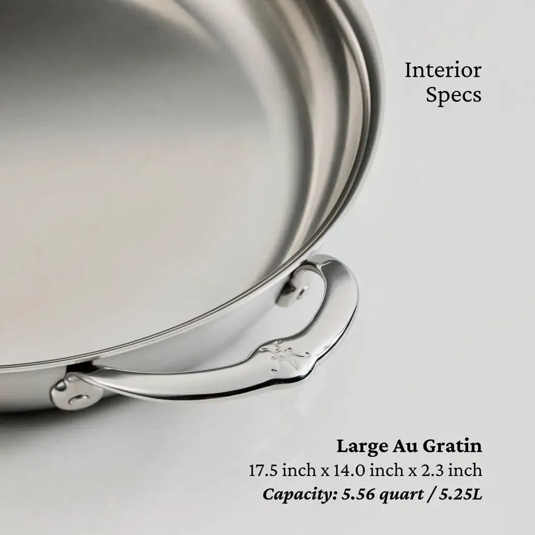 Hestan Provisions Stainless Steel Large Clad Oval Roaster - 17.5 x 14