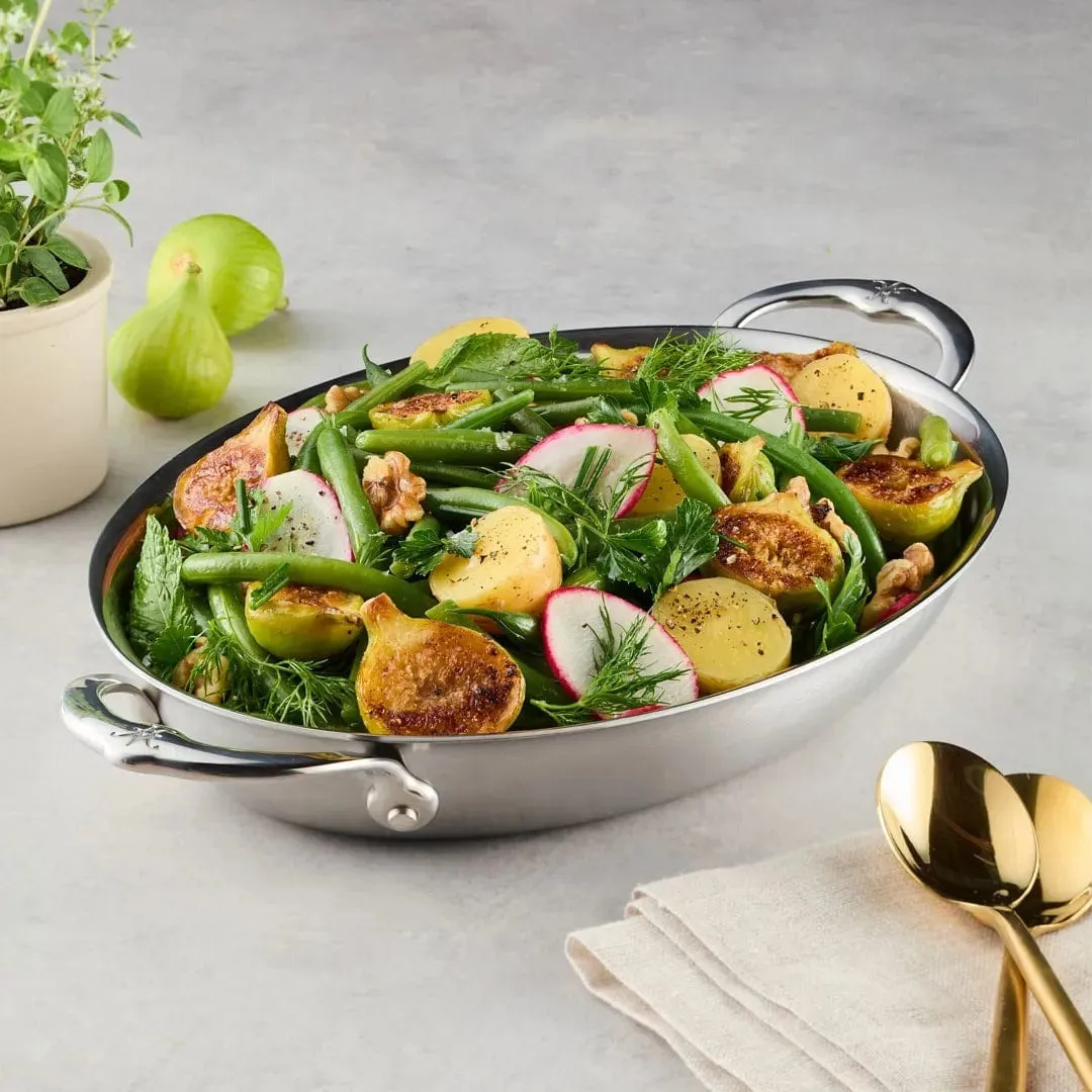 Hestan Provisions Stainless Steel Medium Clad Oval Au Gratin - 12.5 x 9