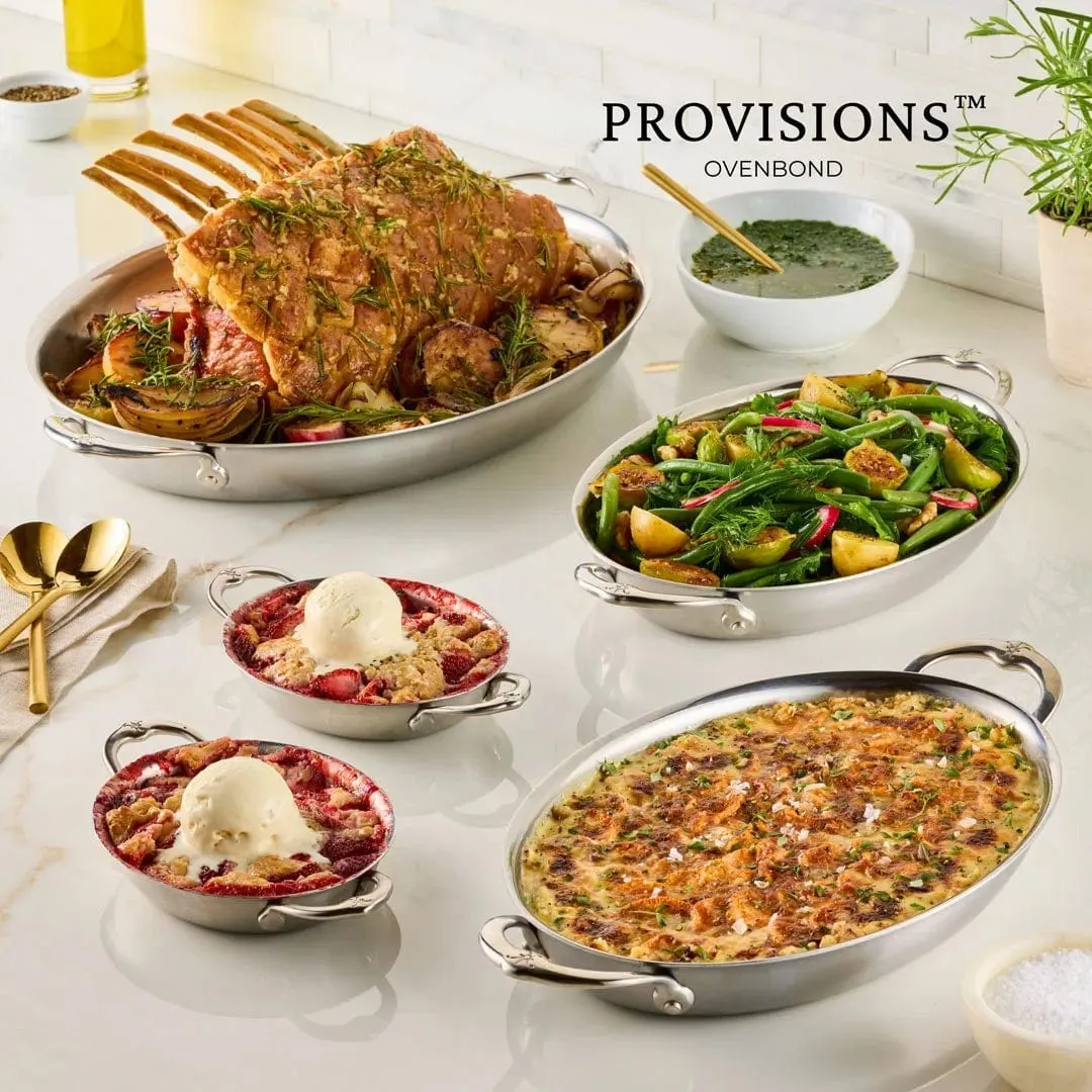 Hestan Provisions Stainless Steel - Small Oval Au Gratin Set - 2-piece - 6.5 x 5.5