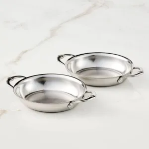 Hestan Provisions Stainless Steel - Small Oval Au Gratin Set - 2-piece - 6.5 x 5.5