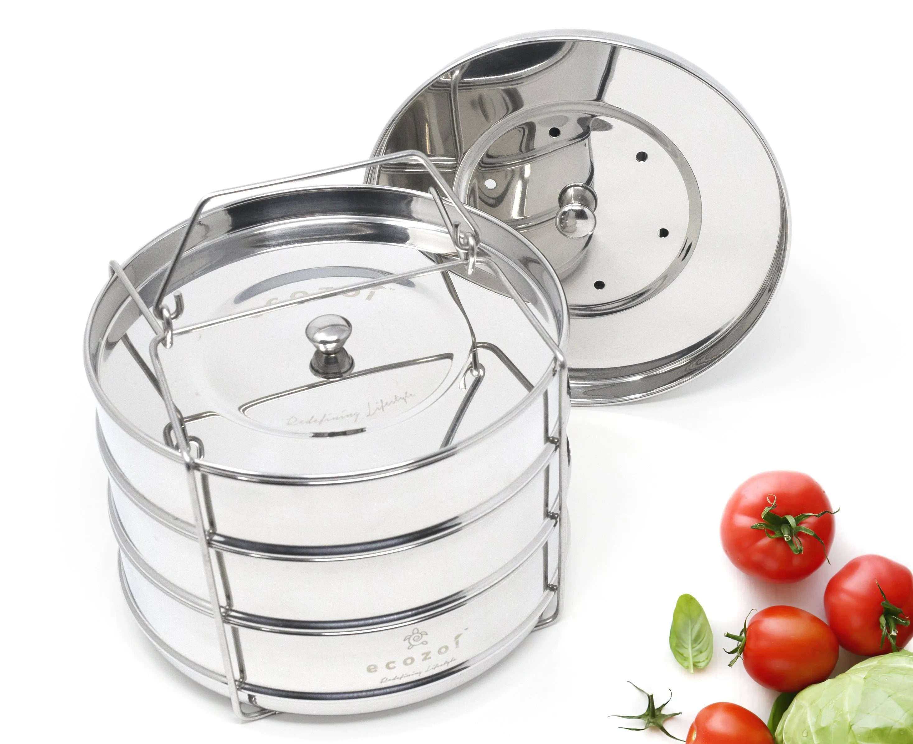 Instant Pot Insert Pans. 3 Tier for 6 Qt / 8 Qt Pressure Cookers by ecozoi