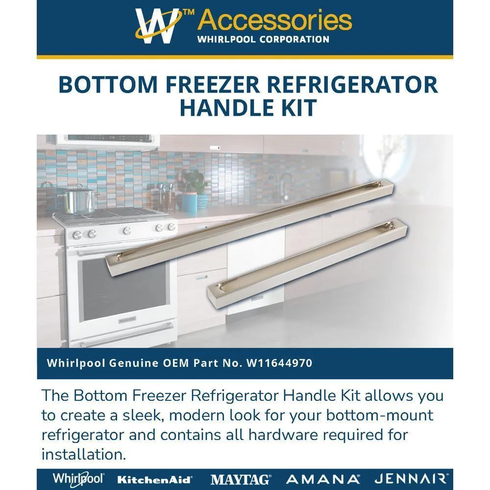 Jennair W11644970 Bottom Freezer Refrigerator Handle Kit