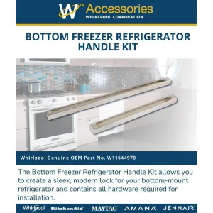 Jennair W11644970 Bottom Freezer Refrigerator Handle Kit