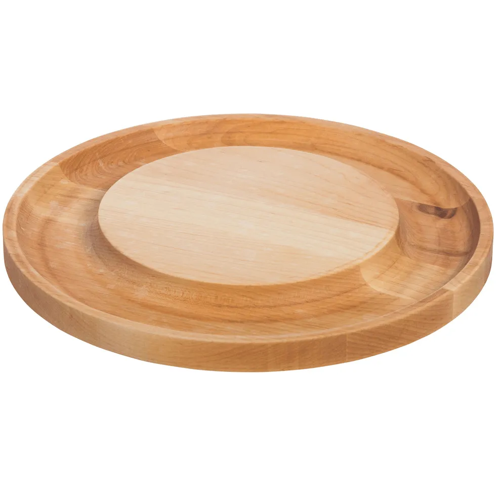 J.K. Adams Maple Round Cheese Board with Cracker Groove - 12