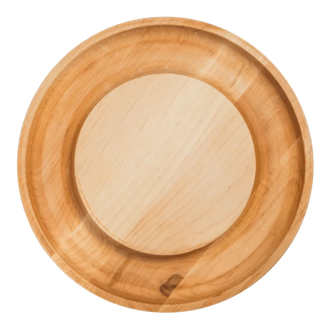 J.K. Adams Maple Round Cheese Board with Cracker Groove - 12