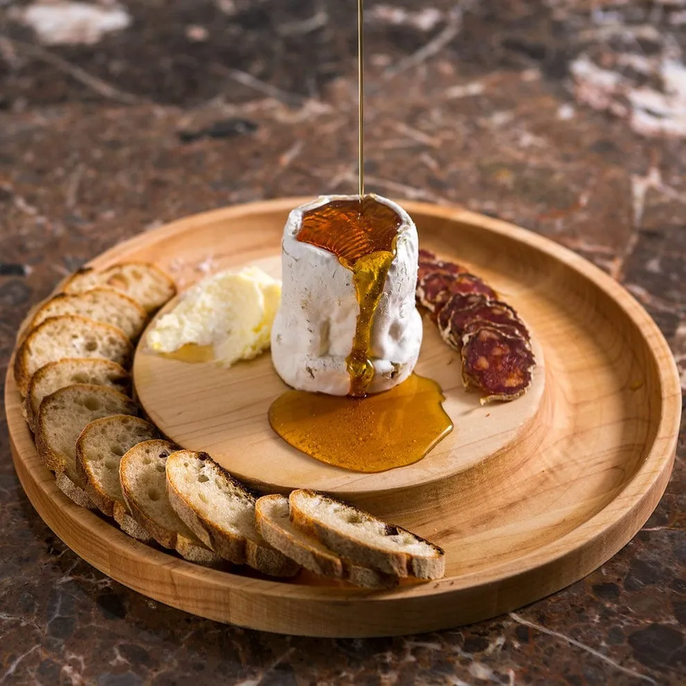 J.K. Adams Maple Round Cheese Board with Cracker Groove - 12