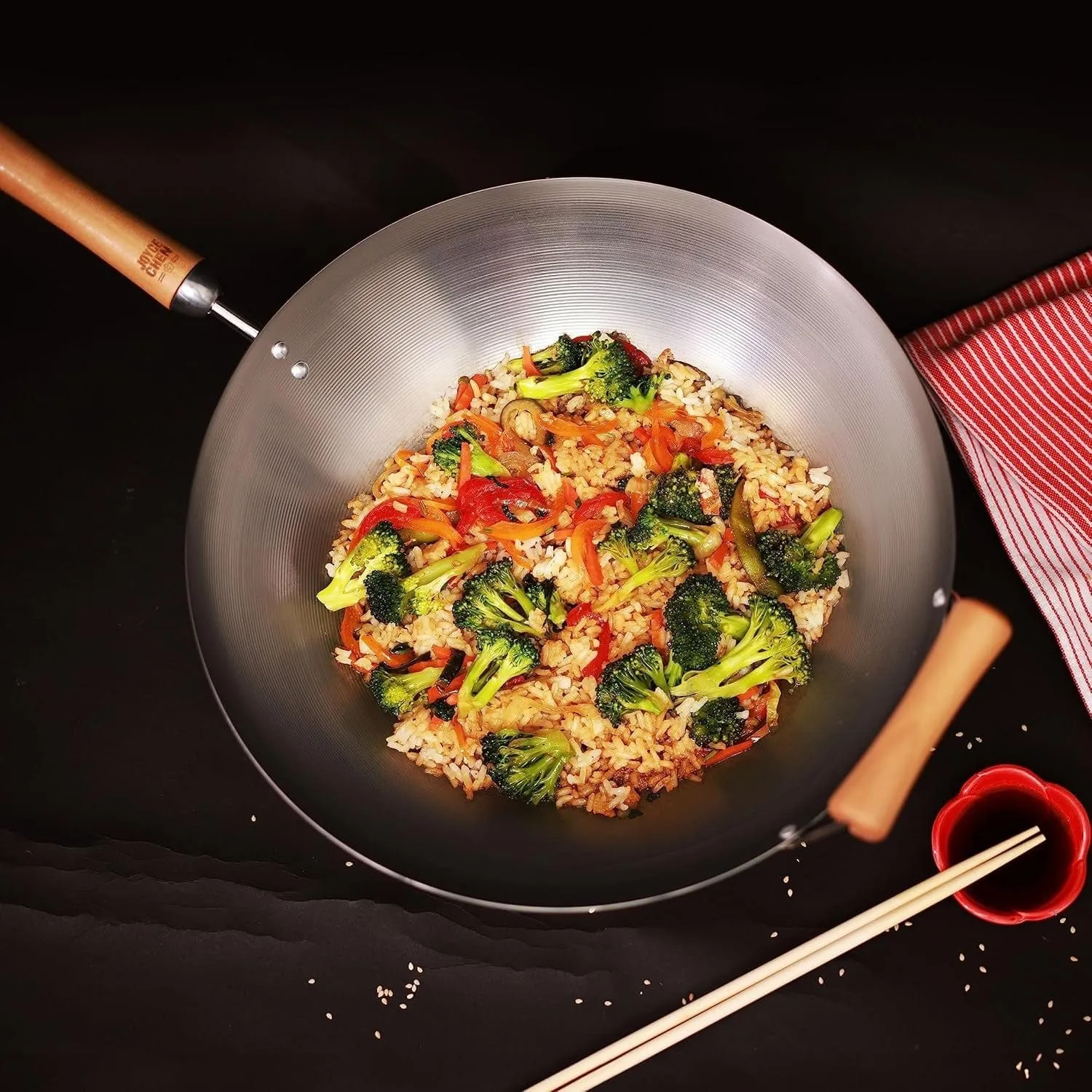 Joyce Chen Flat Bottom Carbon Steel Wok - 14