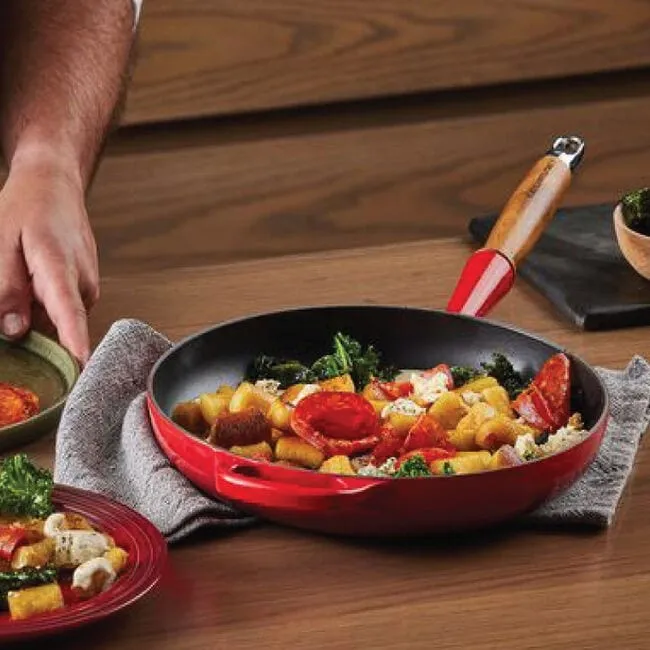 Le Creuset Fry Pan 10.25 Alpine Wood Handle