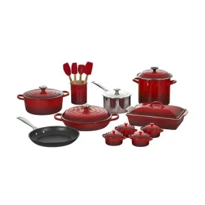 Le Creuset Mixed Material 20-Piece Set - Cerise