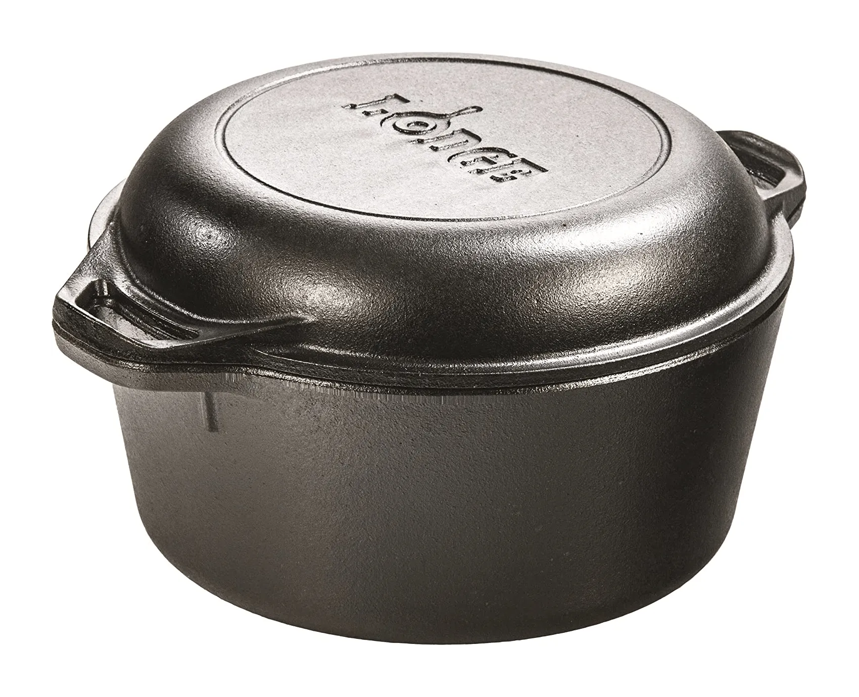 Lodge 5 Quart Cast Iron Double Dutch Oven