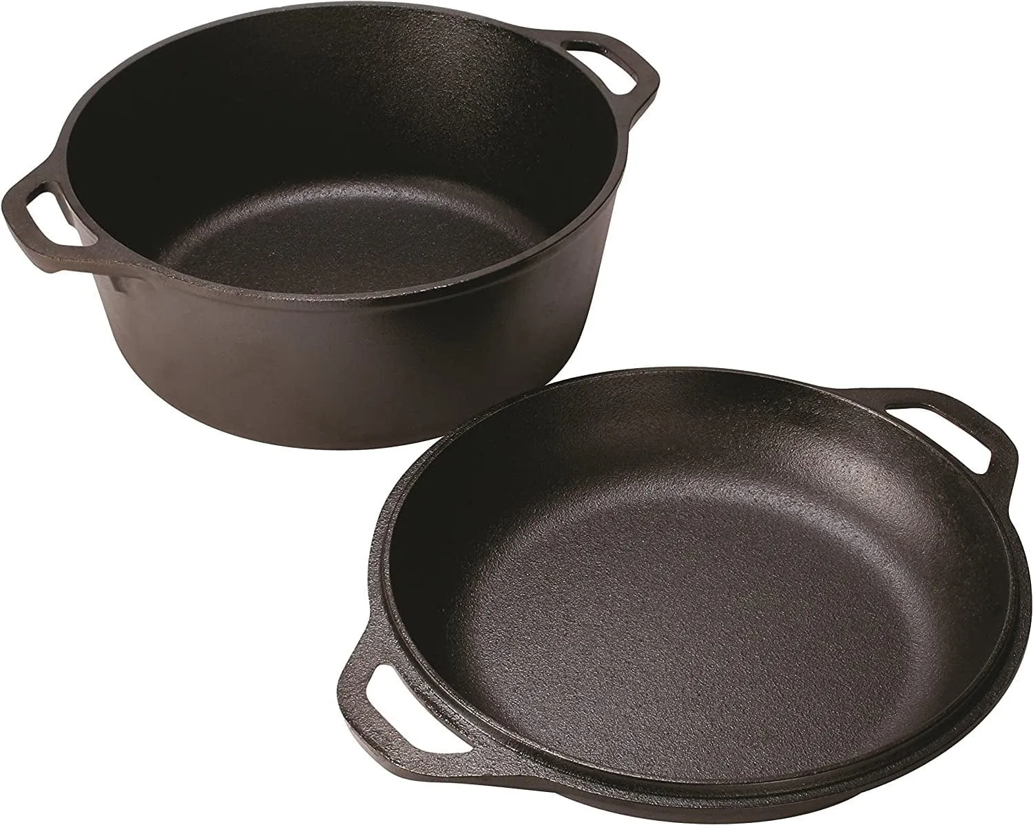 Lodge 5 Quart Cast Iron Double Dutch Oven