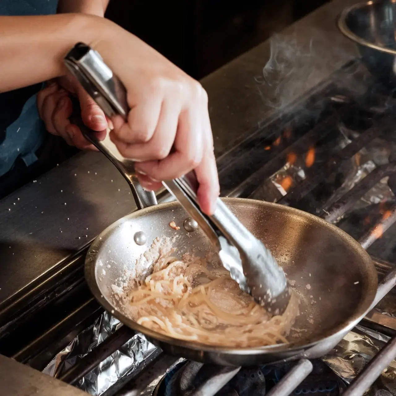 MADE IN Stainless 5-Ply Steel Fry Pan - 8. 10. 12 - Induction Friendly. Lifetime Warranty