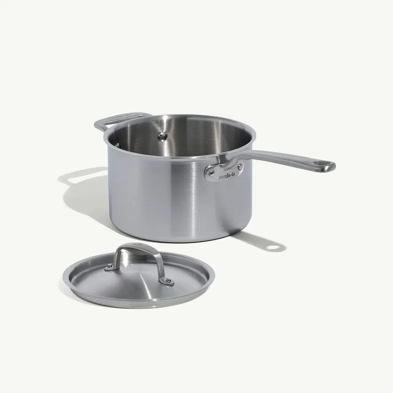 MADE IN Stainless Steel Saucepan with Lid - 4 Quart - Made in Italy