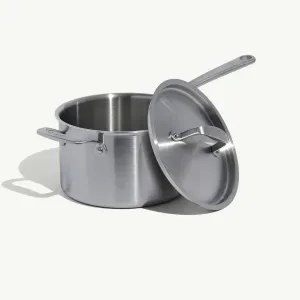 MADE IN Stainless Steel Saucepan with Lid - 4 Quart - Made in Italy