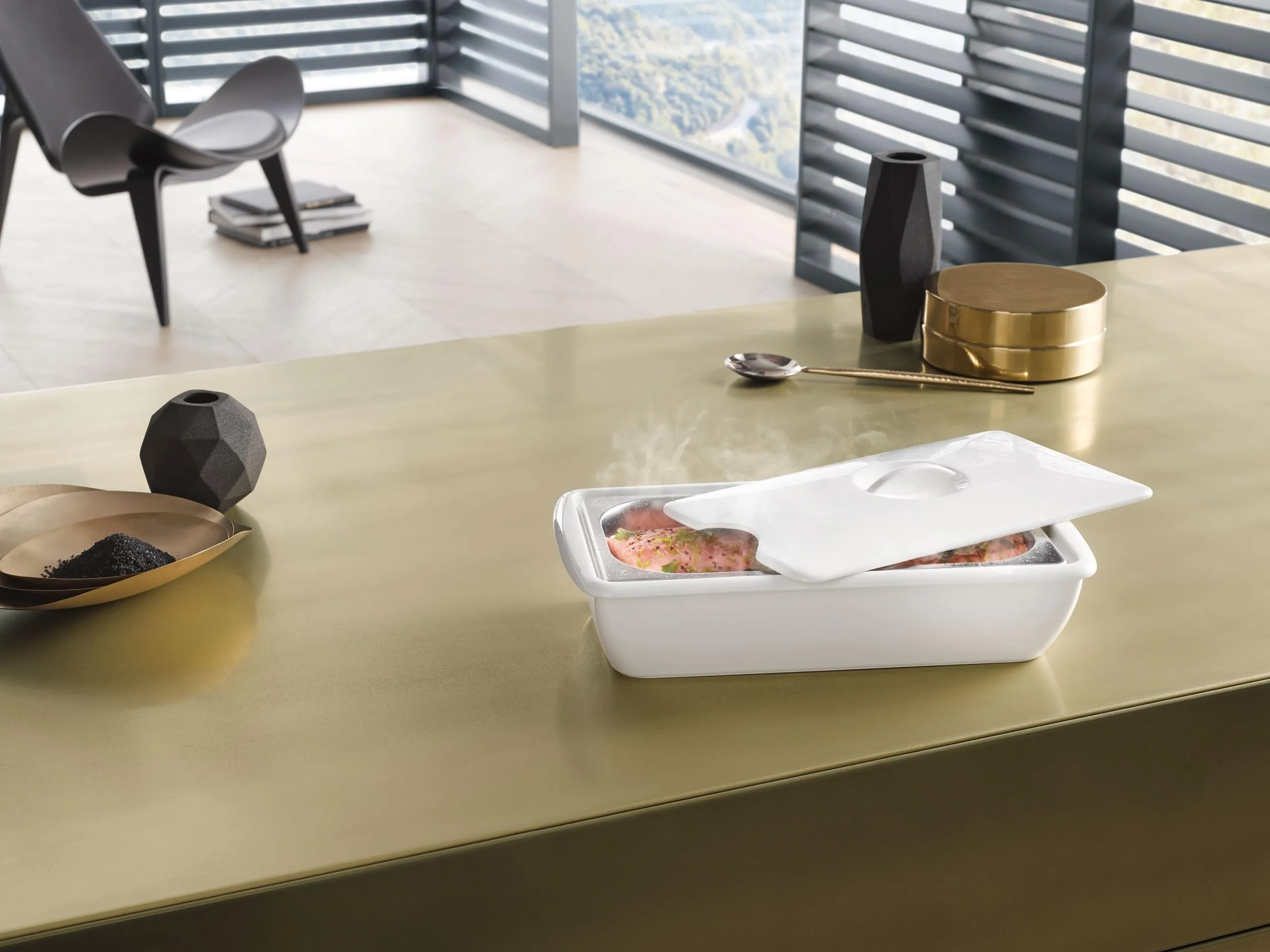 Miele DGSE1 Serving Dish For Steam Oven Pan - Food Served In Style. Enjoyed Hot.