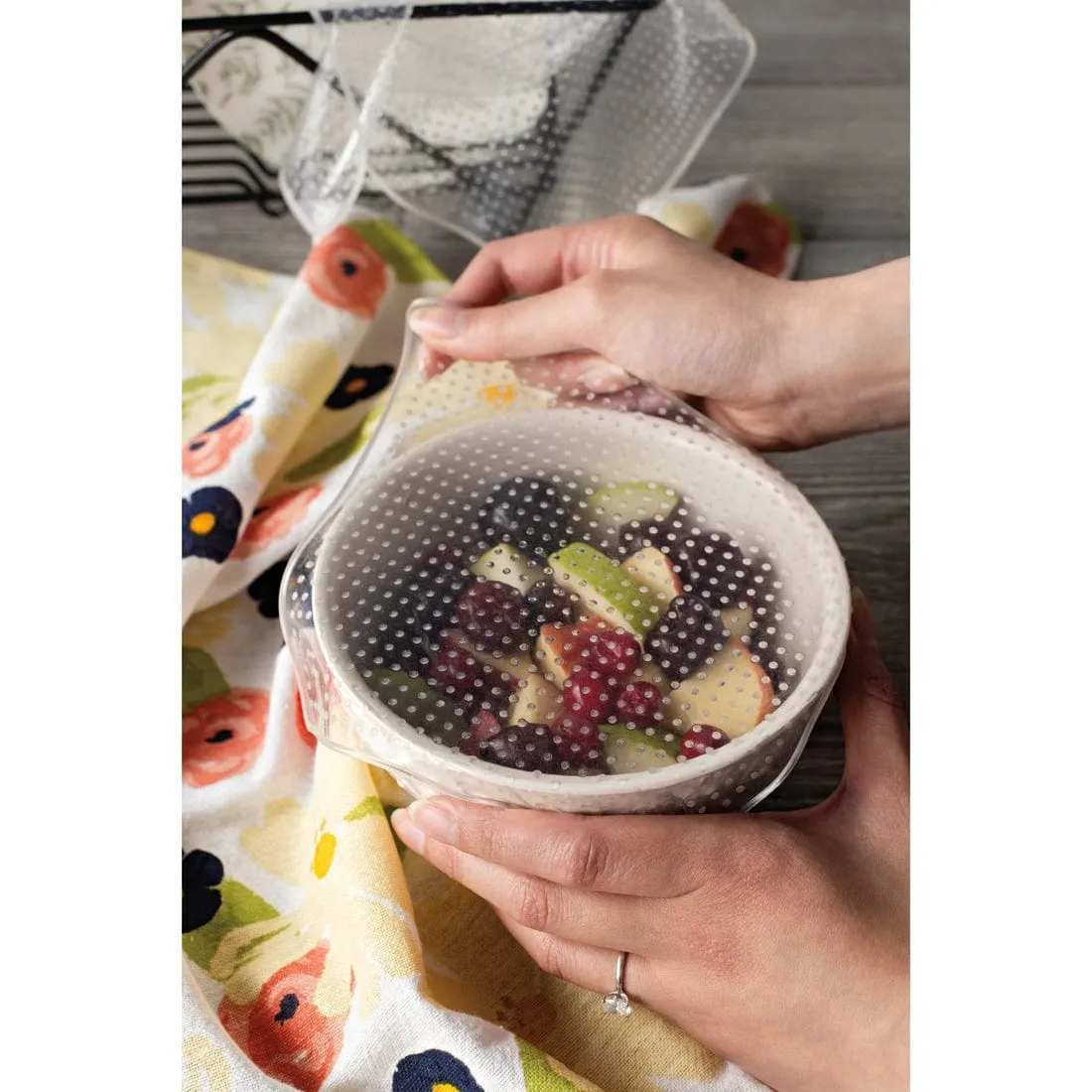 Now Designs - Clear Silicone Stretch Wrap - Set of 3