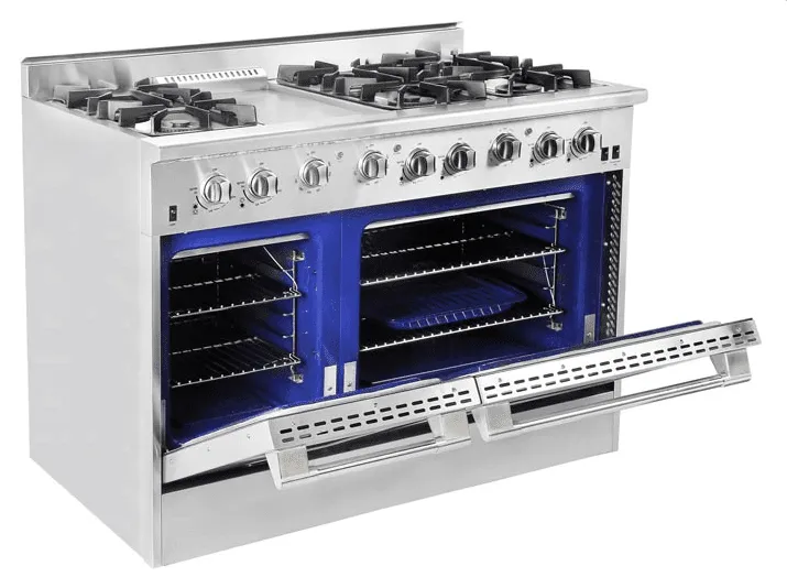 Nxr Ranges AK4807LP Nxr 48 Professional Range With Six Burners. Griddle. Convection Oven. Liquid Propane (Culinary Series)