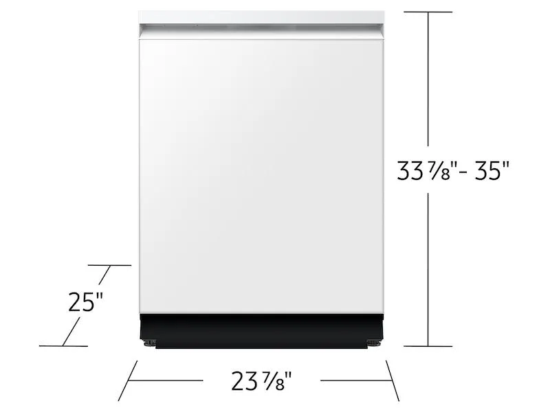 Samsung DW90F89T0U12 38 Dba Bespoke Smart Dishwasher With 3Rd Rack Washing System In White Glass
