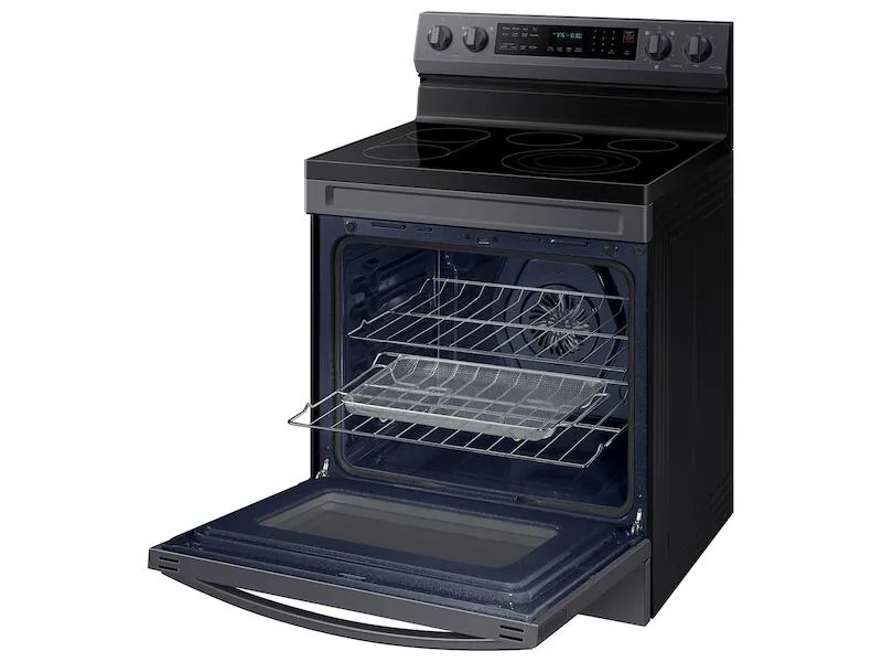 Samsung NE63A6711SG 6.3 Cu. Ft. Smart Freestanding Electric Range With No-Preheat Air Fry. Convection  & Griddle In Black Stainless Steel