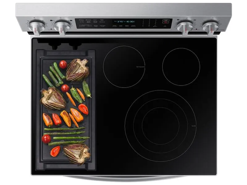 Samsung NE63A6711SS 6.3 Cu. Ft. Smart Freestanding Electric Range With No-Preheat Air Fry. Convection  & Griddle In Stainless Steel