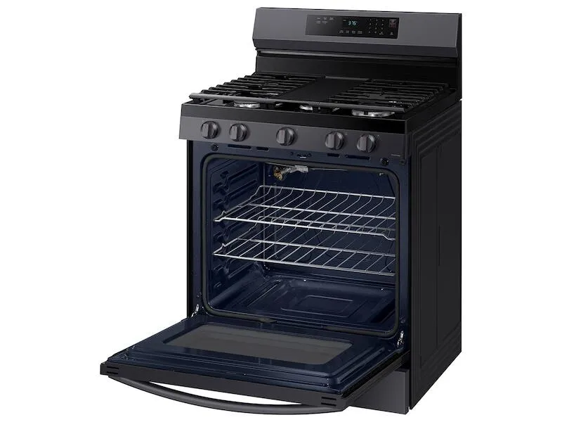Samsung NX60A6311SG 6.0 Cu. Ft. Smart Freestanding Gas Range With 18K Btu Dual Power Burner & Self Clean In Black Stainless Steel