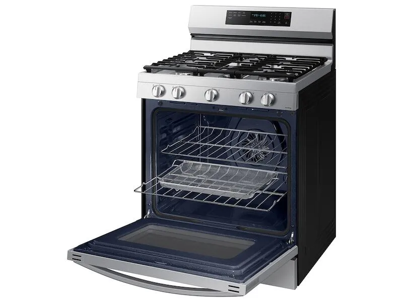 Samsung NX60A6711SS 6.0 Cu. Ft. Smart Freestanding Gas Range With No-Preheat Air Fry. Convection  & Stainless Cooktop In Stainless Steel