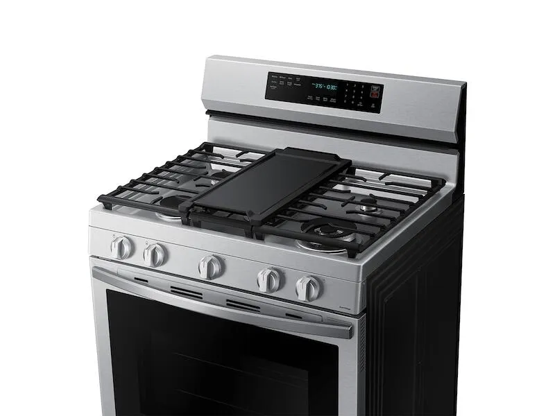 Samsung NX60A6711SS 6.0 Cu. Ft. Smart Freestanding Gas Range With No-Preheat Air Fry. Convection  & Stainless Cooktop In Stainless Steel