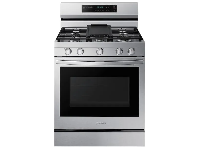 Samsung NX60A6711SS 6.0 Cu. Ft. Smart Freestanding Gas Range With No-Preheat Air Fry. Convection  & Stainless Cooktop In Stainless Steel