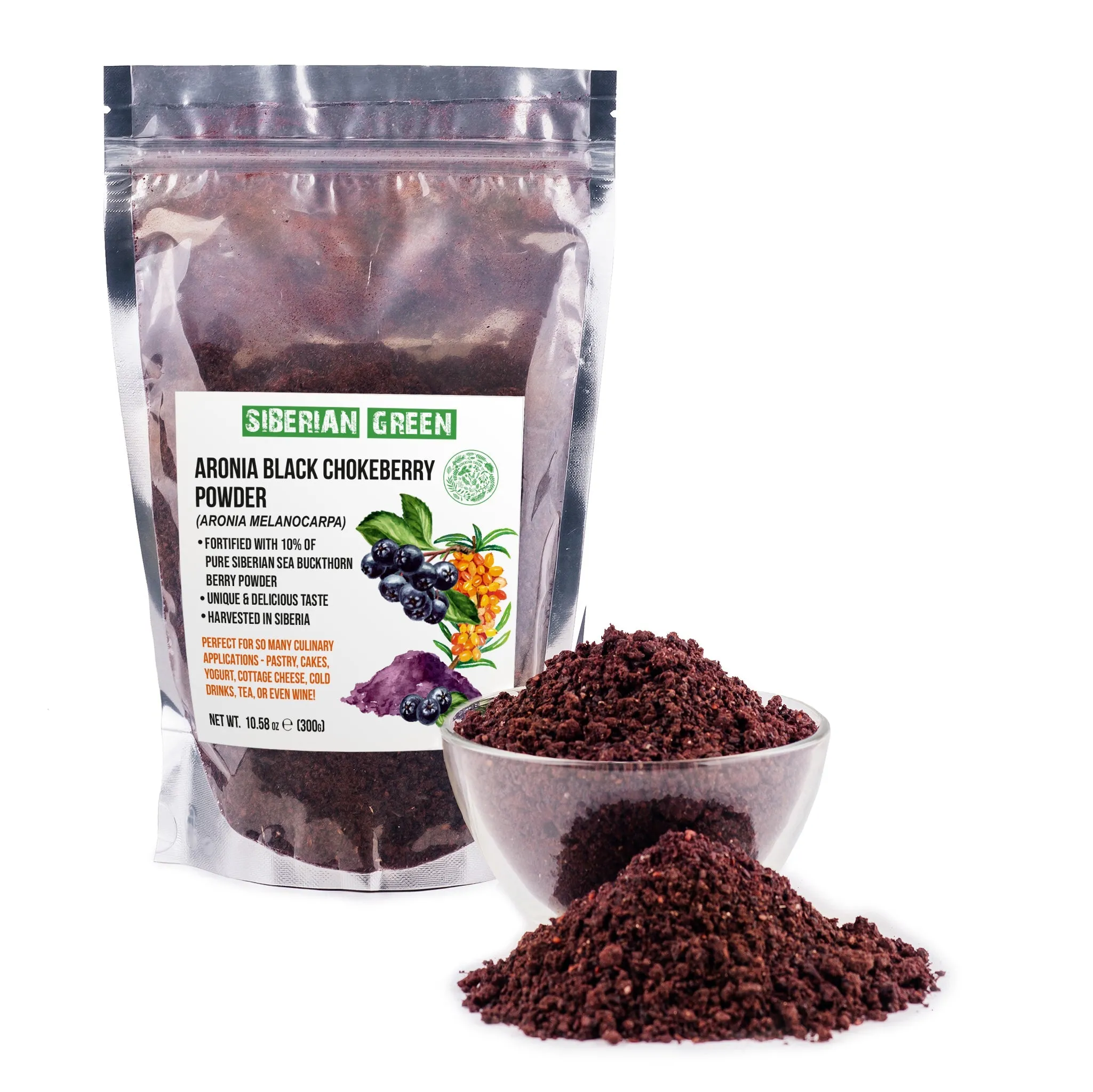 Siberian Green - Black Aronia Berry & Sea Buckthorn Powder  300g (10.58 oz)