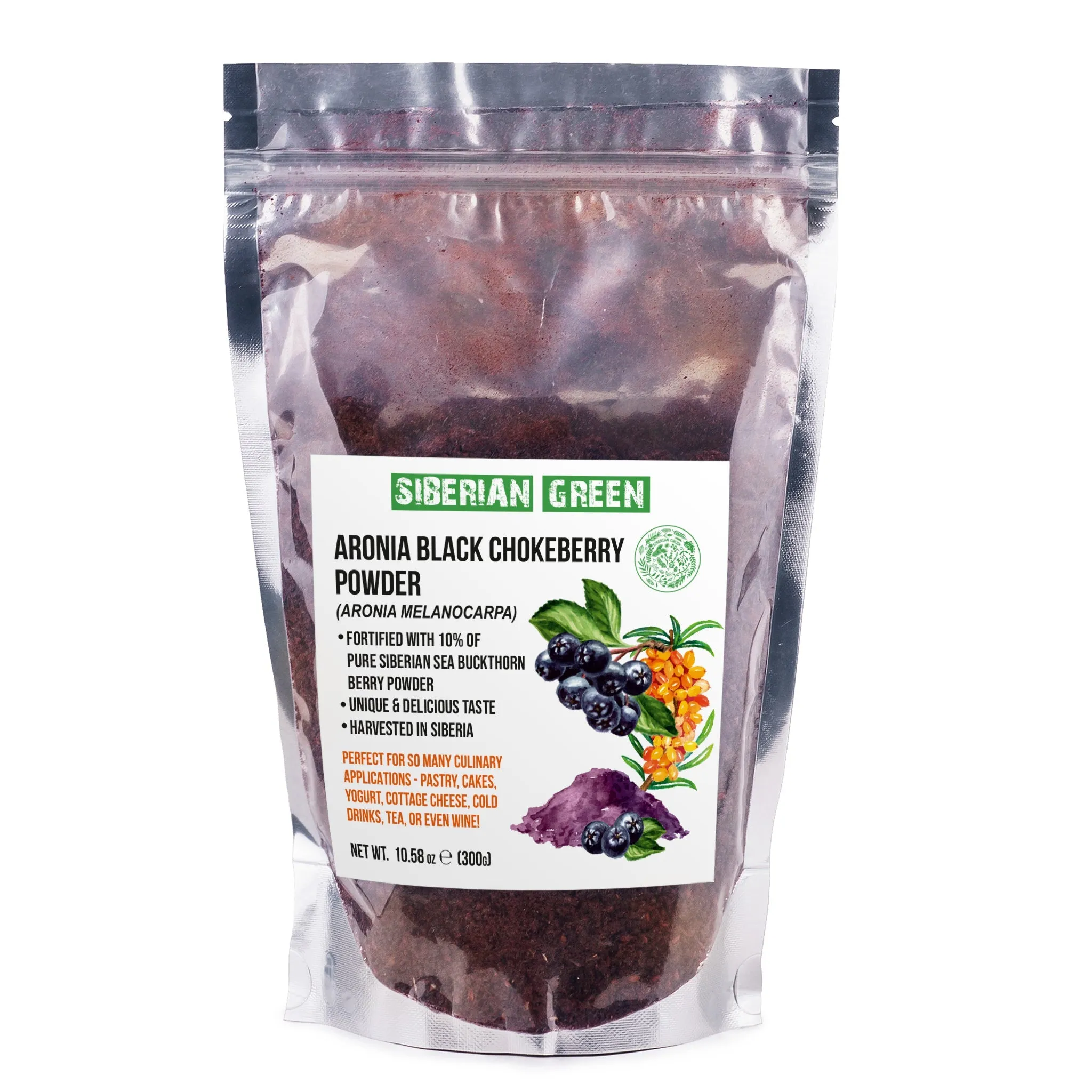 Siberian Green - Black Aronia Berry & Sea Buckthorn Powder  300g (10.58 oz)