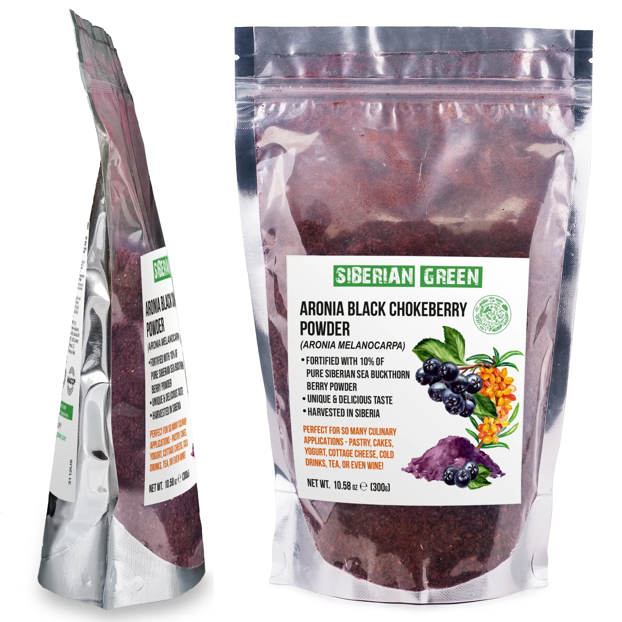 Siberian Green - Black Aronia Berry & Sea Buckthorn Powder  300g (10.58 oz)