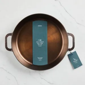 Smithey Ironware Dual Handle 14 Skillet - Polished Cast Iron Frying Pan for Roasts. Frying. Barbeque and More - Made in USA