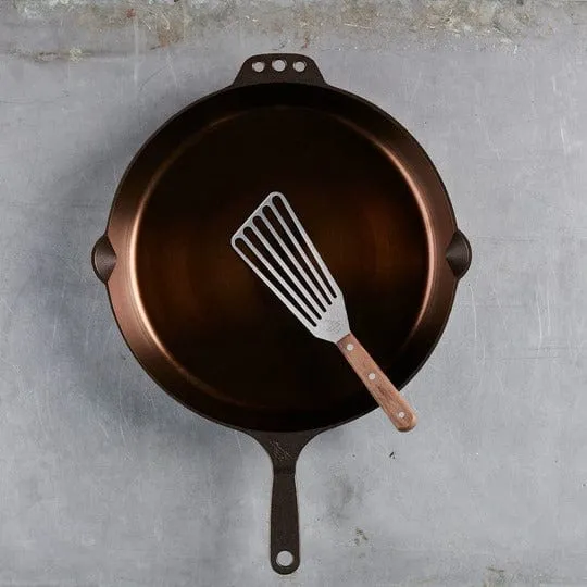 Smithey Ironware Traditional 14 Cast Iron Skillet  - Polished Frying Pan with Helper Handle - Made in USA