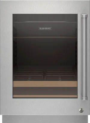 Sub-Zero 9028513 Stainless Steel Glass Door Panel With Lock - Pro Handle. Left Hinge