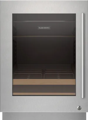Sub-Zero 9029026 Stainless Steel Glass Door Panel With Lock - Tubular Handle. Left Hinge