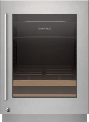 Sub-Zero 9029032 Stainless Steel Glass Door Panel With Lock - Tubular Handle. Right Hinge