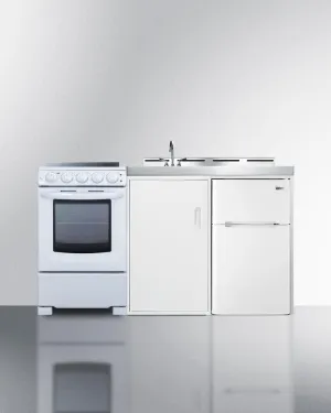 Summit ACK60ELSTW 60 Wide All-In-One Kitchenette With Electric Range