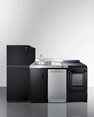 Summit ACK80HT 80 Wide All-In-One Kitchenette With Range And Dishwasher