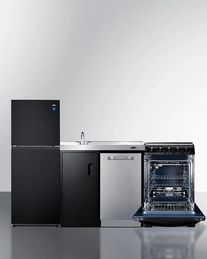 Summit ACK80HT 80 Wide All-In-One Kitchenette With Range And Dishwasher