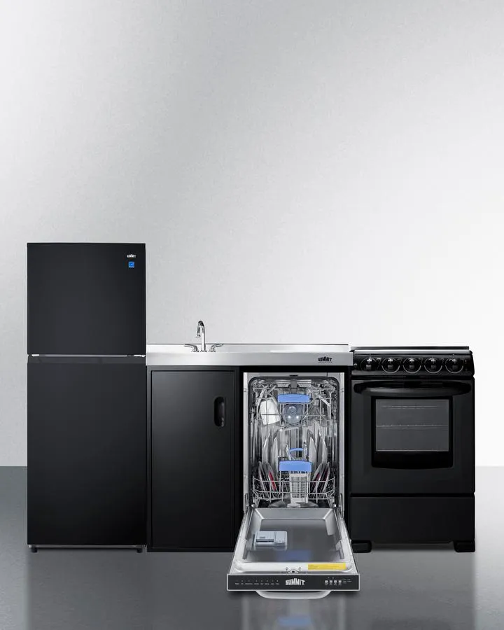 Summit ACK80HT 80 Wide All-In-One Kitchenette With Range And Dishwasher