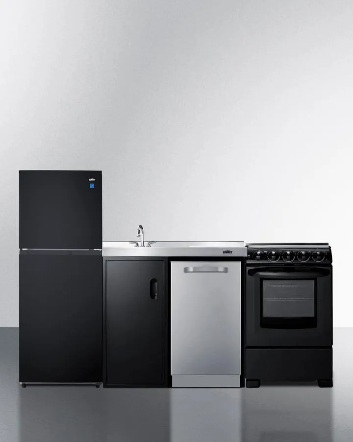 Summit ACK80HT 80 Wide All-In-One Kitchenette With Range And Dishwasher