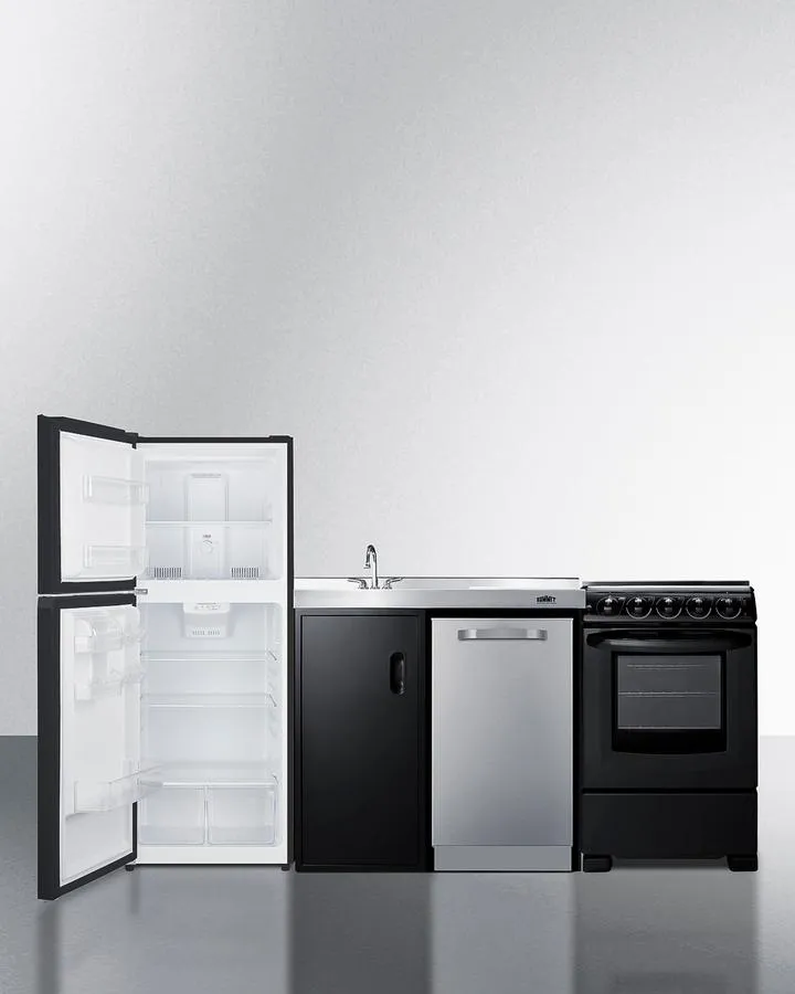 Summit ACK80HT 80 Wide All-In-One Kitchenette With Range And Dishwasher