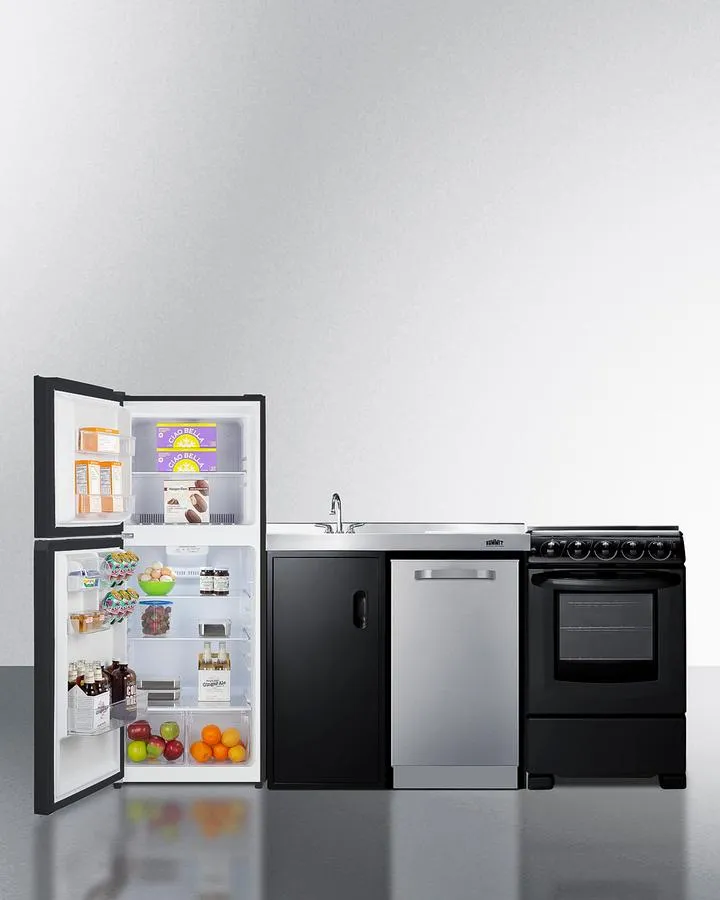Summit ACK80HT 80 Wide All-In-One Kitchenette With Range And Dishwasher