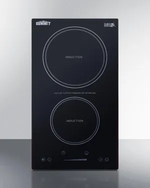 Summit SINC2B115 12 Wide 115V 2-Zone Induction Cooktop. Cord Included