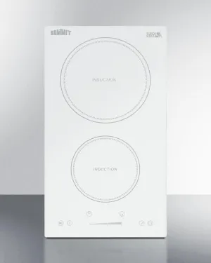 Summit SINC2B231W 12 Wide 208-240V 2-Zone Induction Cooktop