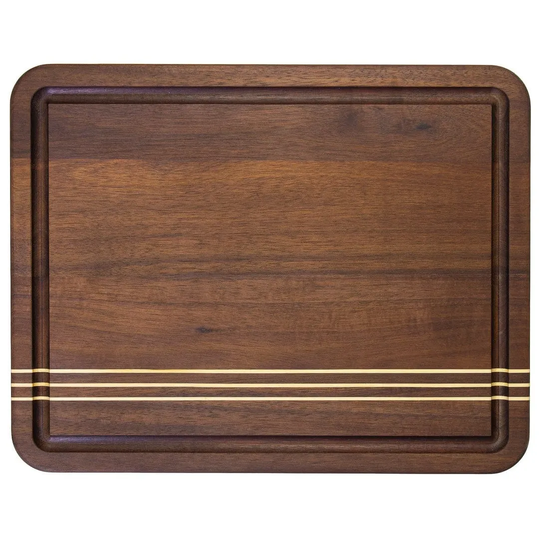 Totally Bamboo - Acacia Pinstripe Cutting Board with Juice Groove - 14x11