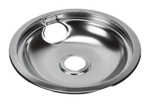 Whirlpool W10196405RW Electric Range Round Burner Drip Bowl. Chrome