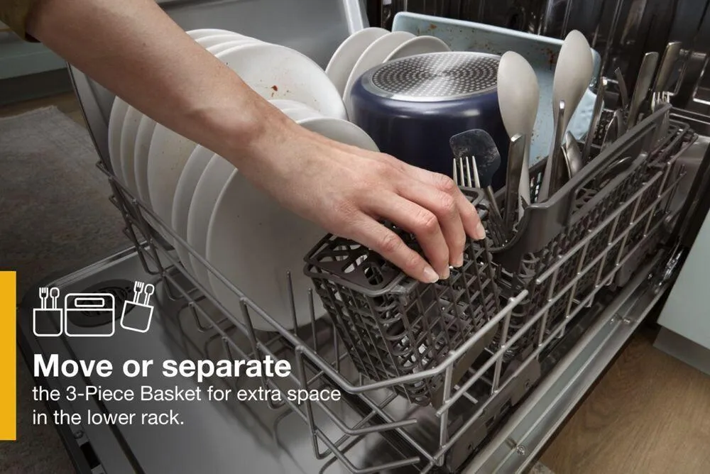 Whirlpool WDT740SALB Large Capacity Dishwasher With Tall Top Rack