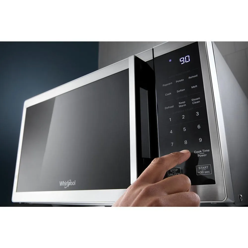 Whirlpool WMCS3018RW 0.7 Cu. Ft. White Countertop Microwave With Steam Clean - 700 Watt